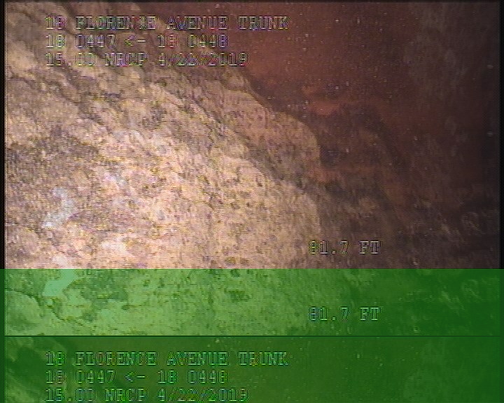 Deposits Attached Grease, 15 %of cross sectional area, from 07 to 05 o'clock, , within 8 inches of joint: YES
