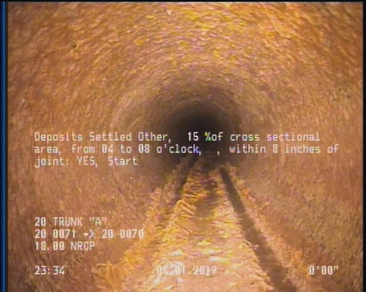 Deposits Settled Other, 15 %of cross sectional area, from 04 to 08 o'clock, , within 8 inches of joint: YES, Start