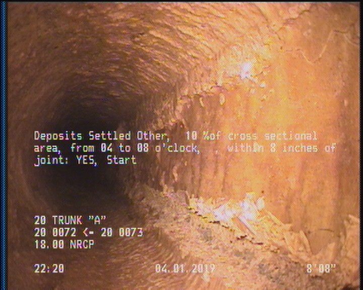 Deposits Settled Other, 10 %of cross sectional area, from 04 to 08 o'clock, , within 8 inches of joint: YES, Start