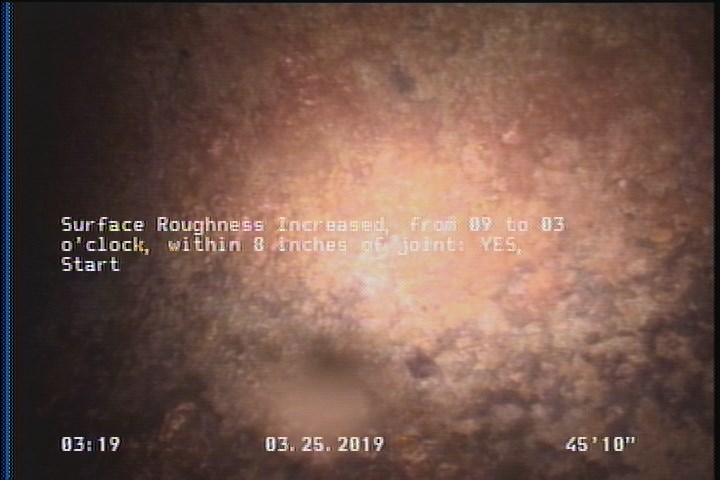 Surface Roughness Increased, from 09 to 03 o'clock, within 8 inches of joint: YES, Start