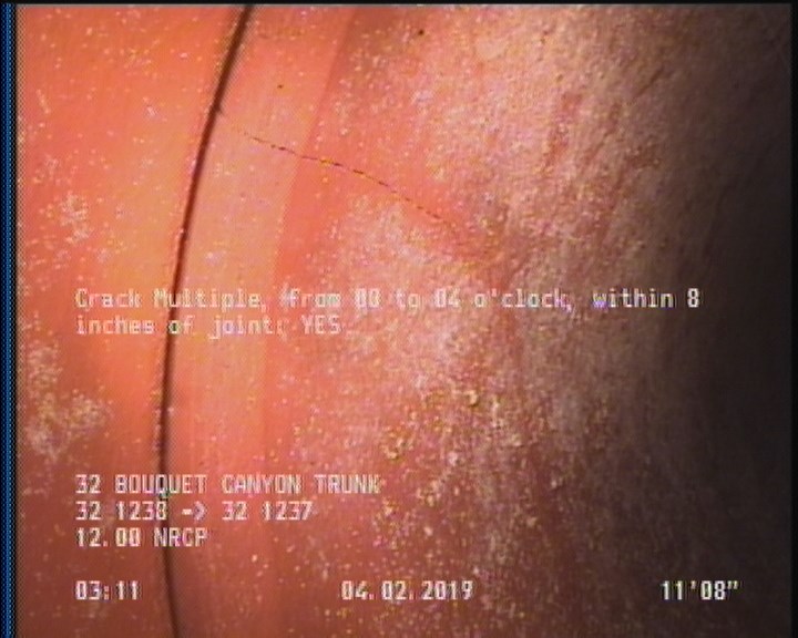 Crack Multiple, from 08 to 04 o'clock, within 8 inches of joint: YES