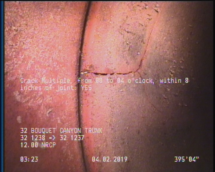 Crack Multiple, from 08 to 04 o'clock, within 8 inches of joint: YES