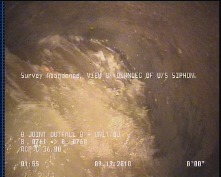 Survey Abandoned - VIEW OF DOWNLEG OF U/S SIPHON.