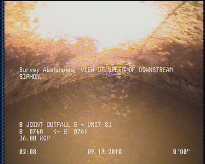 Survey Abandoned - VIEW OF UPLEG OF DOWNSTREAM SIPHON.