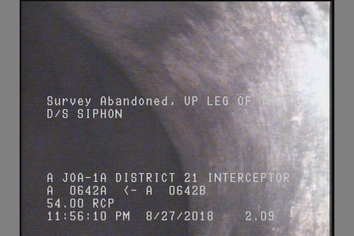 Survey Abandoned - UP LEG OF THE D/S SIPHON