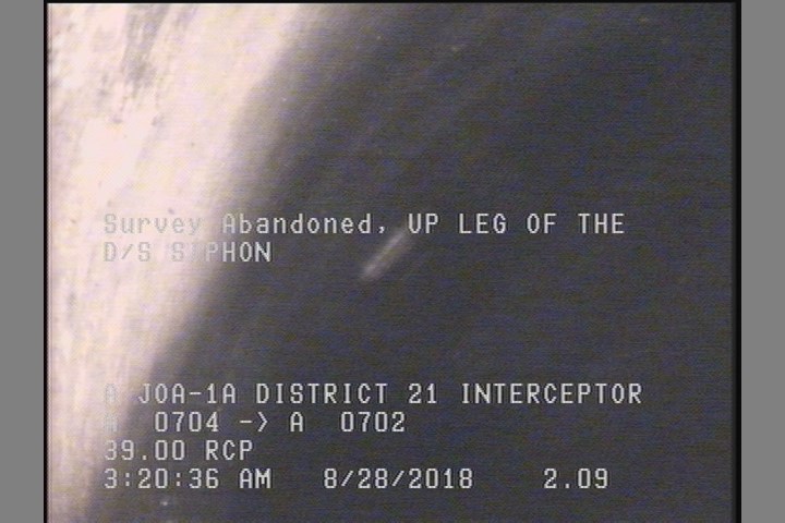 Survey Abandoned - UP LEG OF THE D/S SIPHON