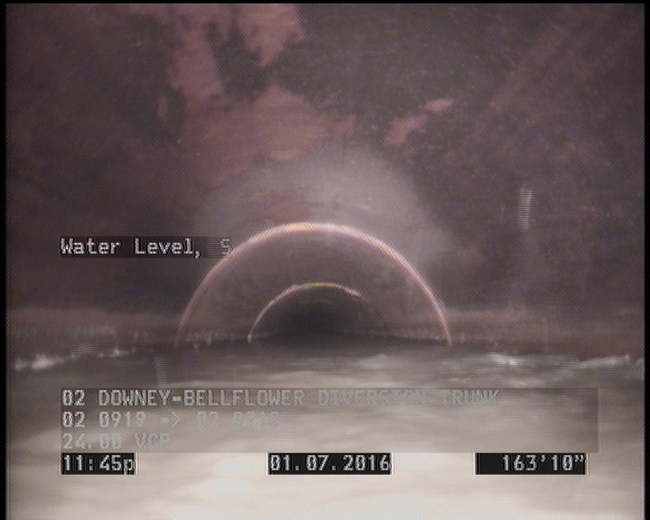 Water Level, Sag in pipe, 55 %of cross sectional area, Start