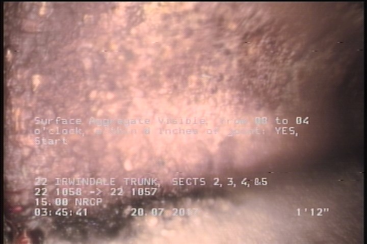 Surface Aggregate Visible, from 08 to 04 o'clock, within 8 inches of joint: YES, Start
