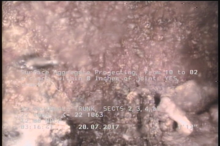 Surface Aggregate Projecting, from 10 to 02 o'clock, within 8 inches of joint: YES, Start