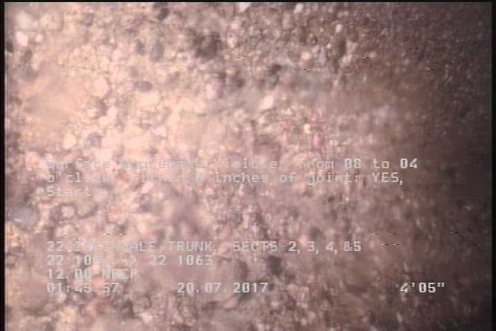 Surface Aggregate Visible, from 08 to 04 o'clock, within 8 inches of joint: YES, Start