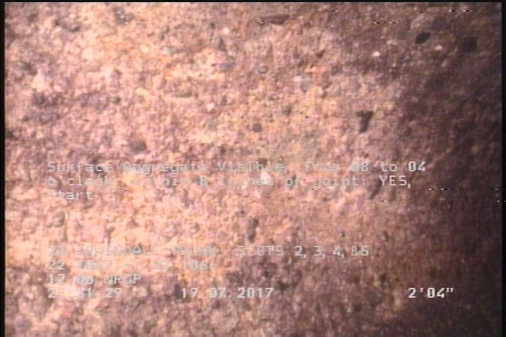 Surface Aggregate Visible, from 08 to 04 o'clock, within 8 inches of joint: YES, Start