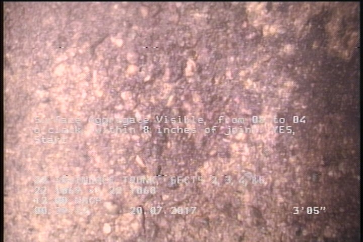 Surface Aggregate Visible, from 08 to 04 o'clock, within 8 inches of joint: YES, Start