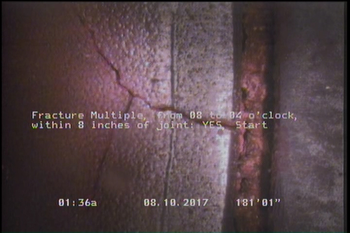 Fracture Multiple, from 08 to 04 o'clock, within 8 inches of joint: YES, Start