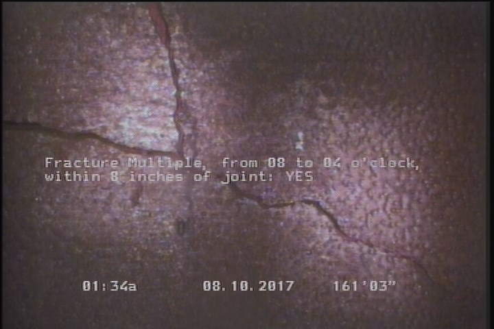 Fracture Multiple, from 08 to 04 o'clock, within 8 inches of joint: YES