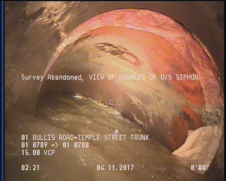 Survey Abandoned - VIEW OF DOWNLEG OF U/S SIPHON.