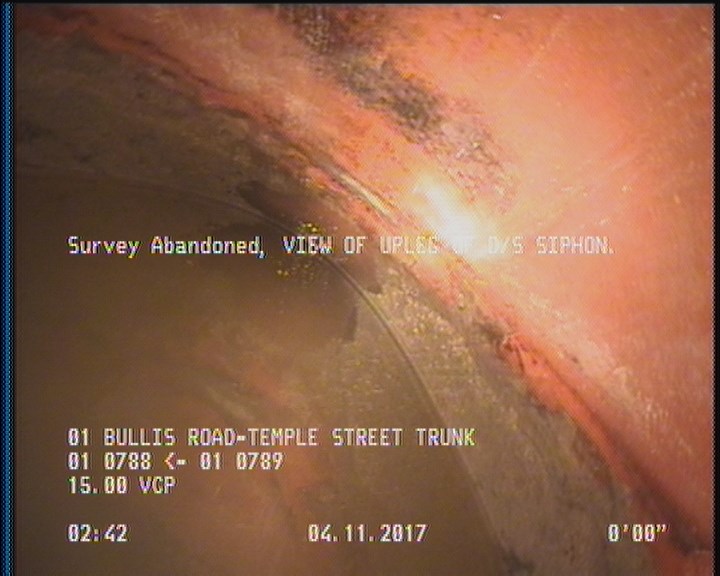 Survey Abandoned - VIEW OF UPLEG OF D/S SIPHON.