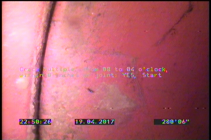 Crack Multiple, from 08 to 04 o'clock, within 8 inches of joint: YES, Start