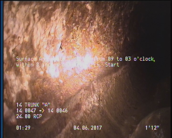 Surface Aggregate Visible, from 09 to 03 o'clock, within 8 inches of joint: YES, Start
