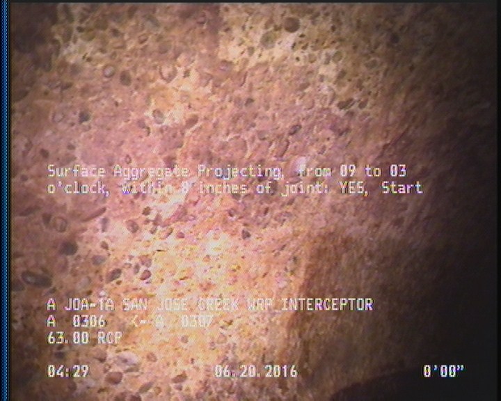 Surface Aggregate Projecting, from 09 to 03 o'clock, within 8 inches of joint: YES
