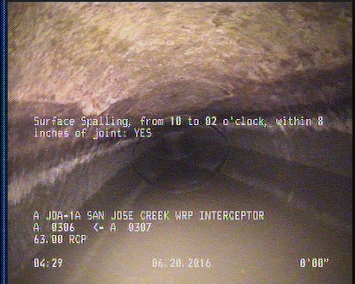 Surface Spalling, from 10 to 02 o'clock, within 8 inches of joint: YES