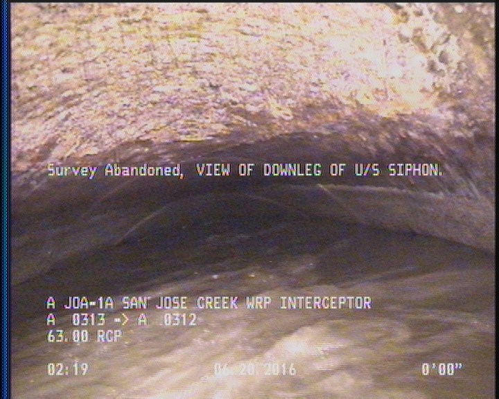 Survey Abandoned - VIEW OF DOWNLEG OF U/S SIPHON.