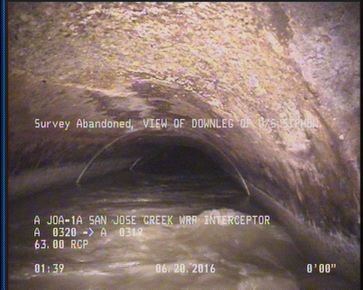 Survey Abandoned - VIEW OF DOWNLEG OF U/S SIPHON.