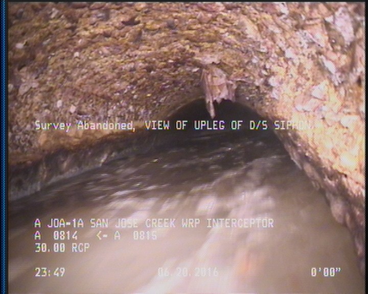 Survey Abandoned - VIEW OF UPLEG OF D/S SIPHON.