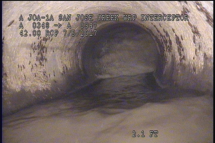 Survey Abandoned - VIEW OF THE DOWNLEG PIPE OF THE U/S SIPHON