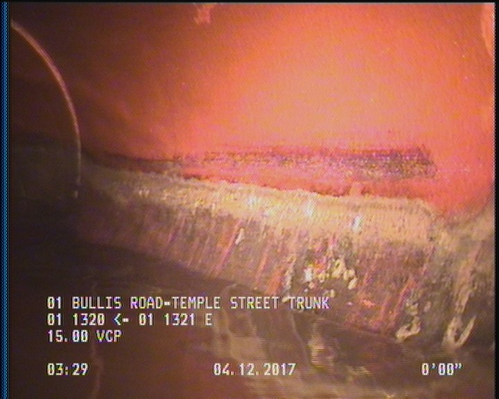 Deposits Attached Grease, 5 %of cross sectional area, from 04 to 08 o'clock, , within 8 inches of joint: YES