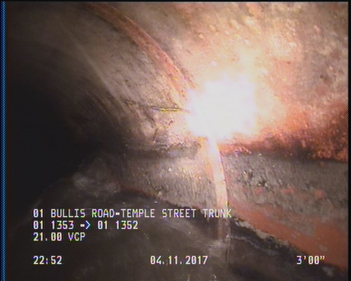 Deposits Attached Grease, 5 %of cross sectional area, from 03 to 09 o'clock, , within 8 inches of joint: YES, Start