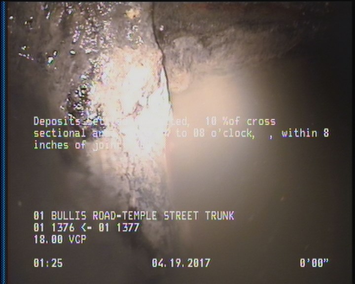 Deposits Settled Compacted, 10 %of cross sectional area, from 04 to 08 o'clock, , within 8 inches of joint: YES