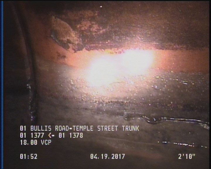 Deposits Attached Grease, 5 %of cross sectional area, from 04 to 08 o'clock, , within 8 inches of joint: YES, Start