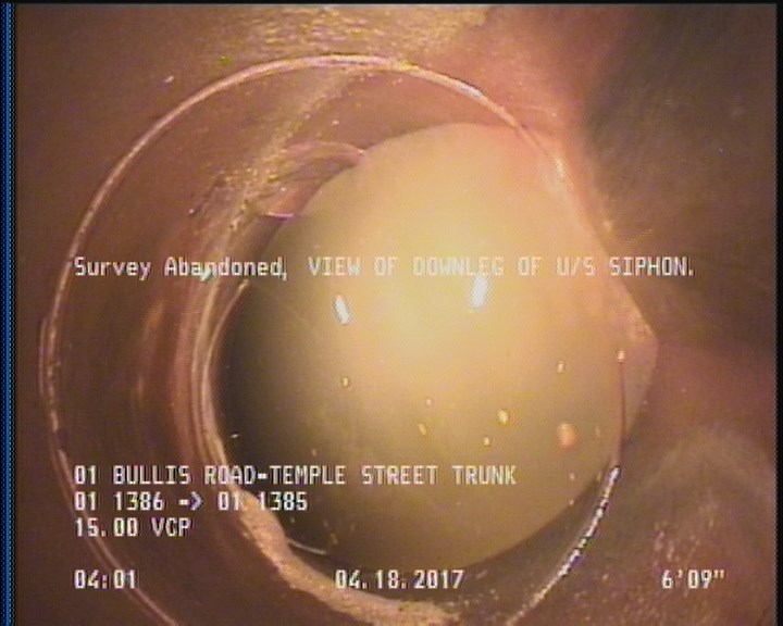 Survey Abandoned - VIEW OF DOWNLEG OF U/S SIPHON.