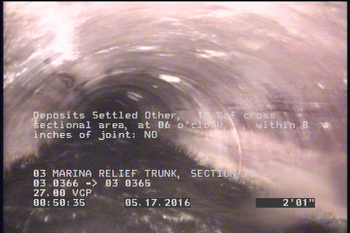 Deposits Settled Other, 10 %of cross sectional area, at 06 o'clock, , within 8 inches of joint: NO