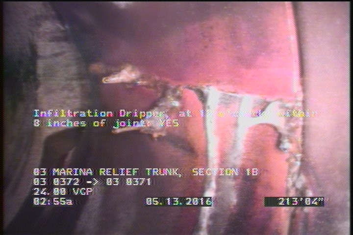Infiltration Dripper, at 12 o'clock, within 8 inches of joint: YES