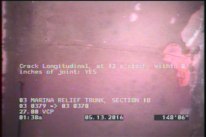 Crack Longitudinal, at 12 o'clock, within 8 inches of joint: YES