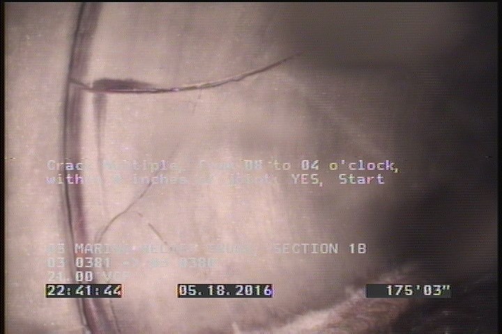 Crack Multiple, from 08 to 04 o'clock, within 8 inches of joint: YES, Start