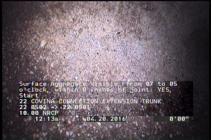 Surface Aggregate Visible, from 07 to 05 o'clock, within 8 inches of joint: YES, Start