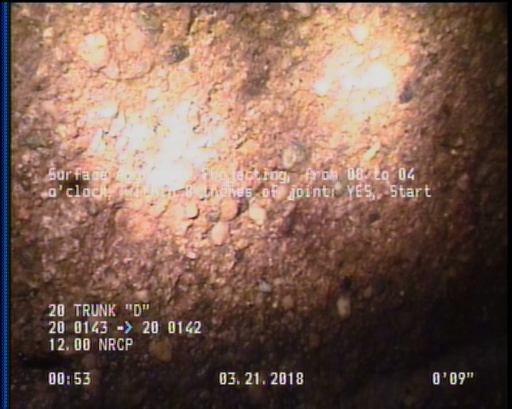 Surface Aggregate Projecting, from 08 to 04 o'clock, within 8 inches of joint: YES, Start