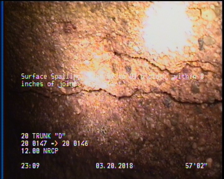 Surface Spalling, from 09 to 03 o'clock, within 8 inches of joint: YES, Start