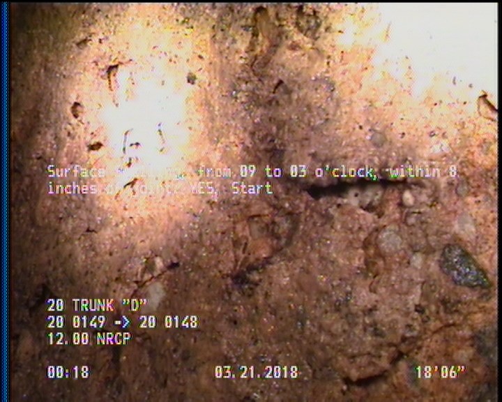 Surface Spalling, from 09 to 03 o'clock, within 8 inches of joint: YES, Start