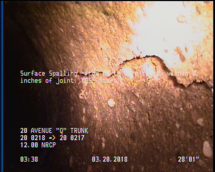 Surface Spalling, from 09 to 03 o'clock, within 8 inches of joint: YES, Start