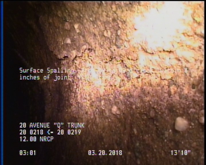 Surface Spalling, from 09 to 03 o'clock, within 8 inches of joint: YES, Start