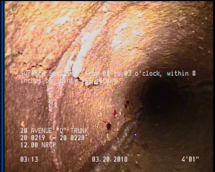 Surface Spalling, from 09 to 03 o'clock, within 8 inches of joint: YES, Start