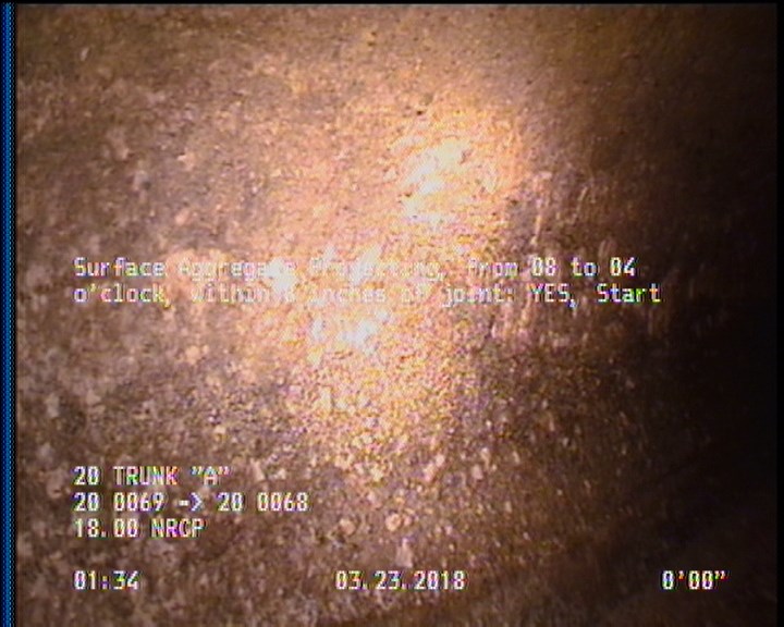 Surface Aggregate Projecting, from 08 to 04 o'clock, within 8 inches of joint: YES, Start