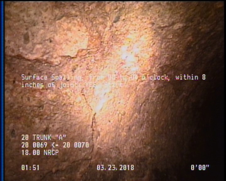 Surface Spalling, from 08 to 04 o'clock, within 8 inches of joint: YES, Start