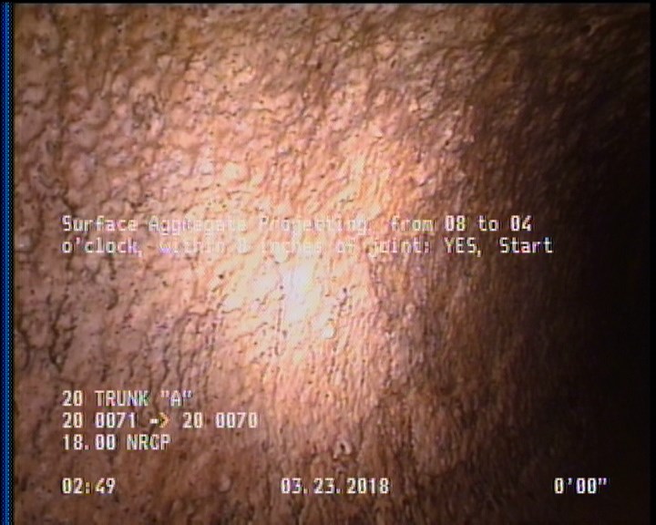 Surface Aggregate Projecting, from 08 to 04 o'clock, within 8 inches of joint: YES, Start