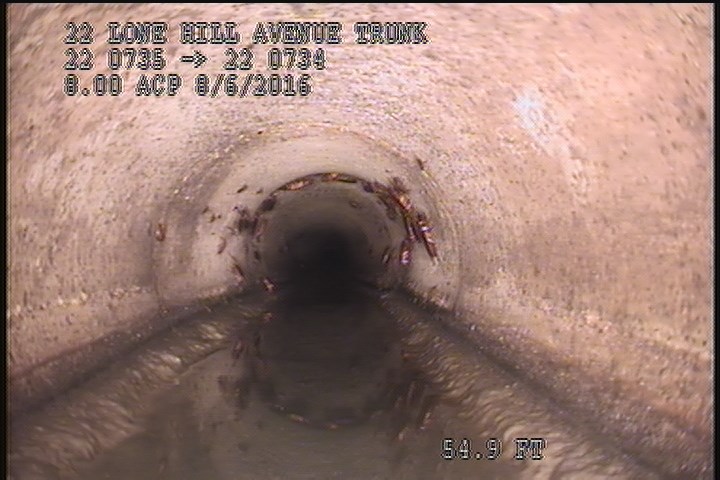 Deposits Attached Grease, 5 %of cross sectional area, from 04 to 08 o'clock, , within 8 inches of joint: YES, Start