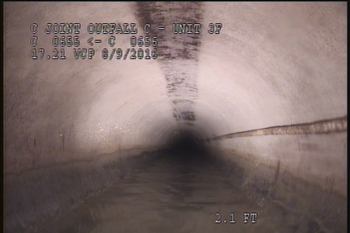 Downstream Manhole, Survey Begins - 7:58 AM, SINKHOLE