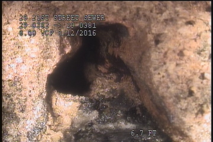 General Observation - POSSIBLE CONNECTION @ 10 OCLOCK, BLOCKED WITH 80% GREASE/CALCIUM
